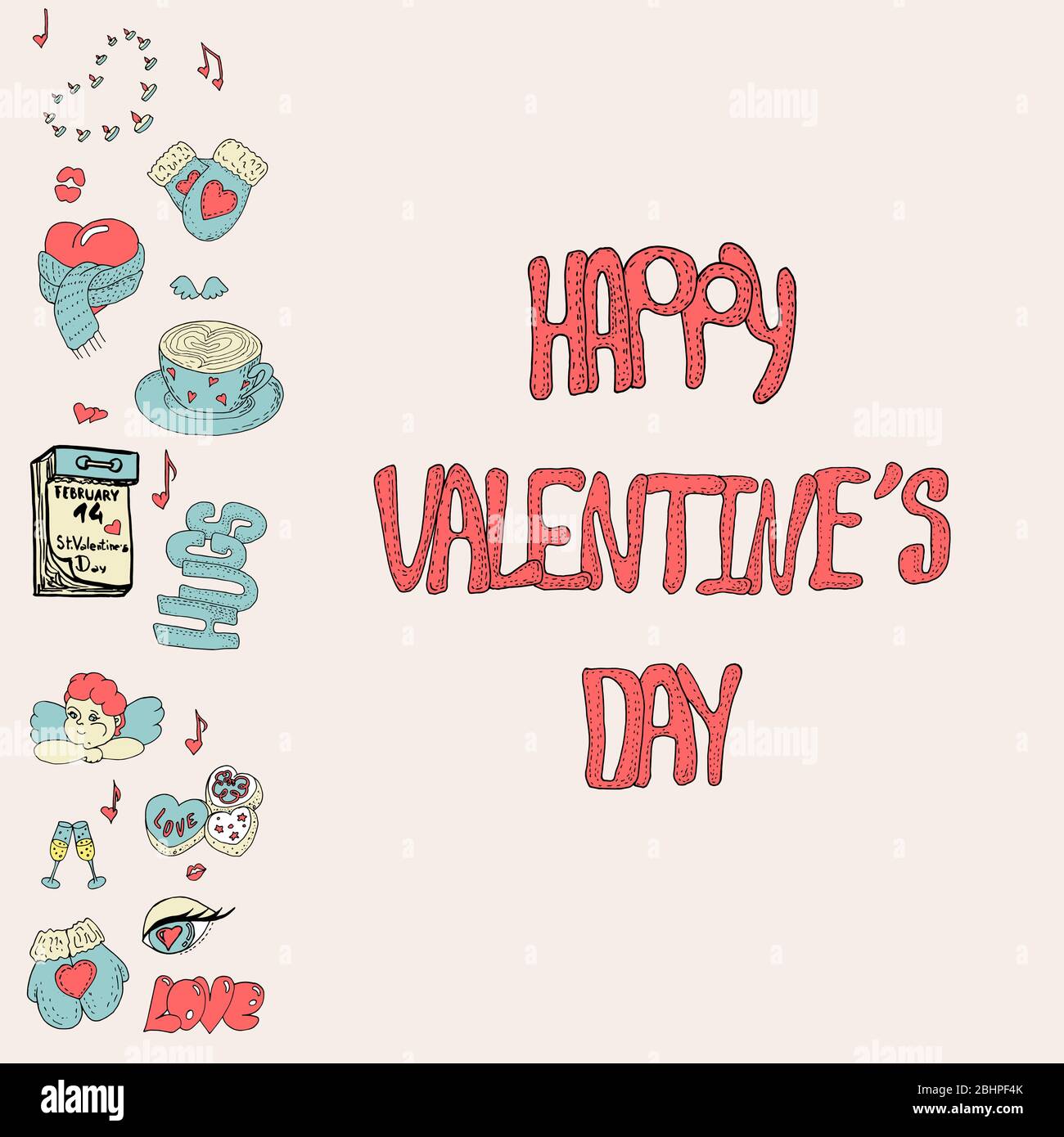Cute Vector Valentine day card or banner Stock Vector Image & Art - Alamy