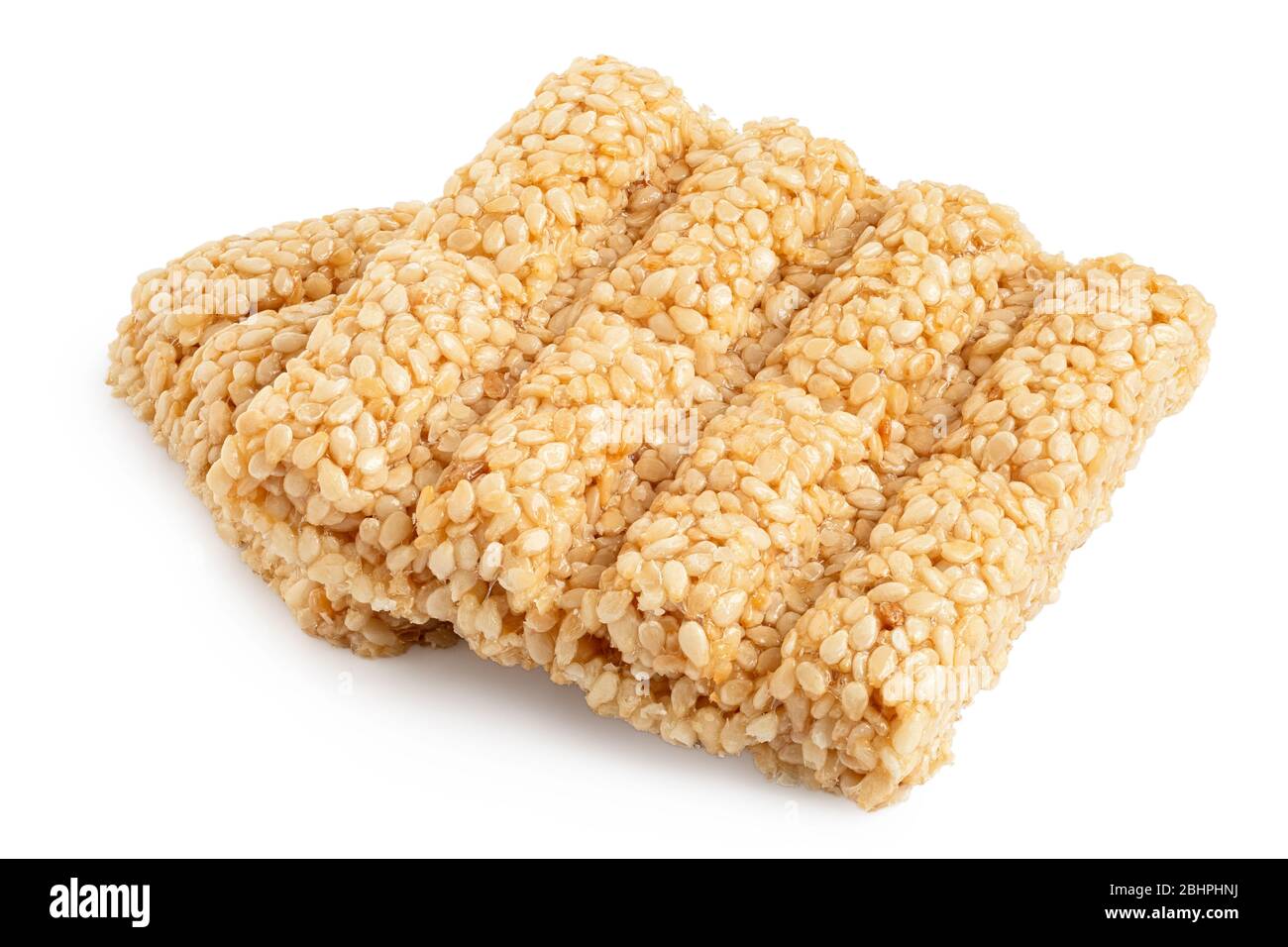 Two square sesame seed honey bars isolated on white Stock Photo Alamy