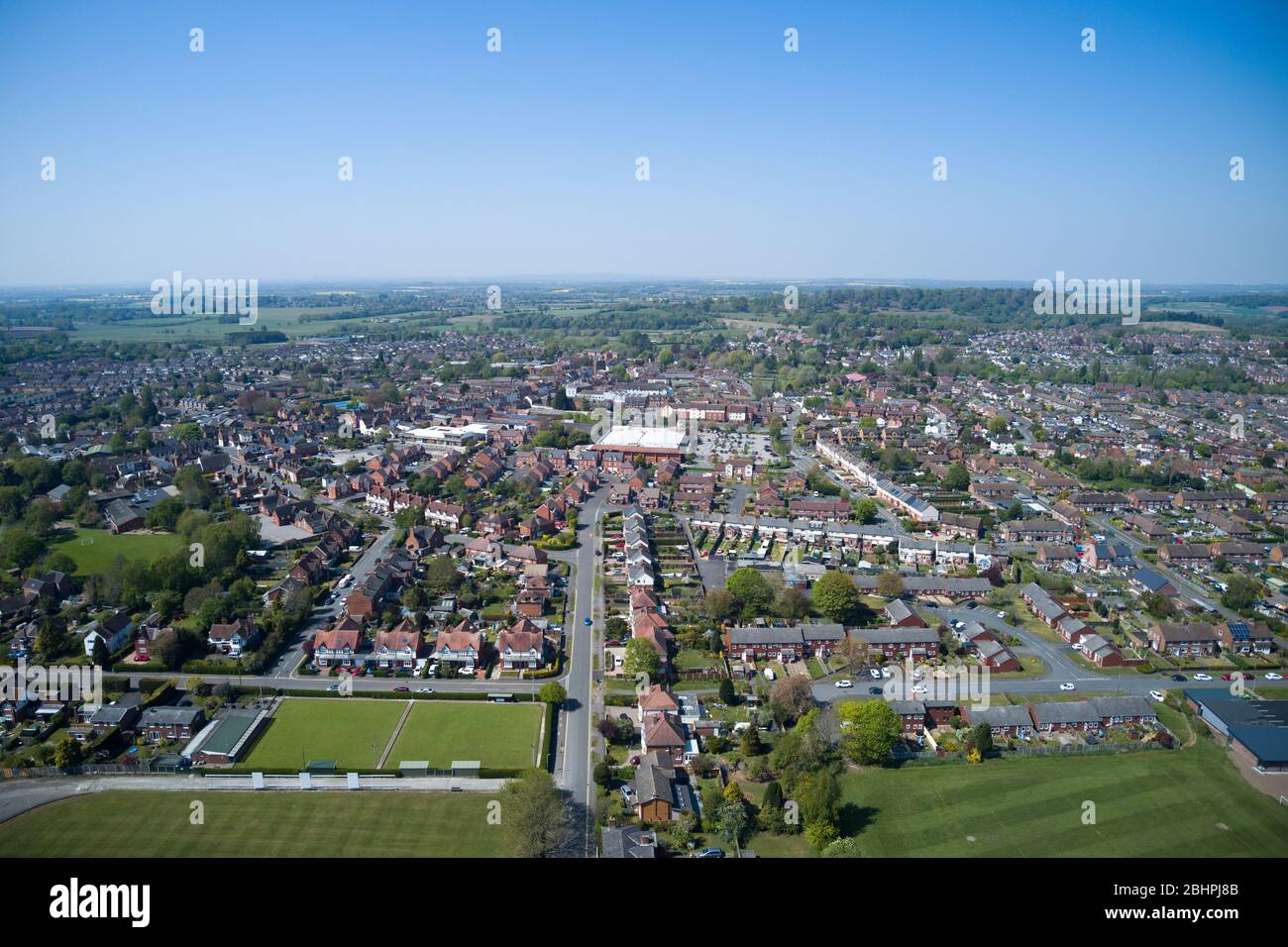 Aerial view of Newport, Shropshire Stock Photo Alamy