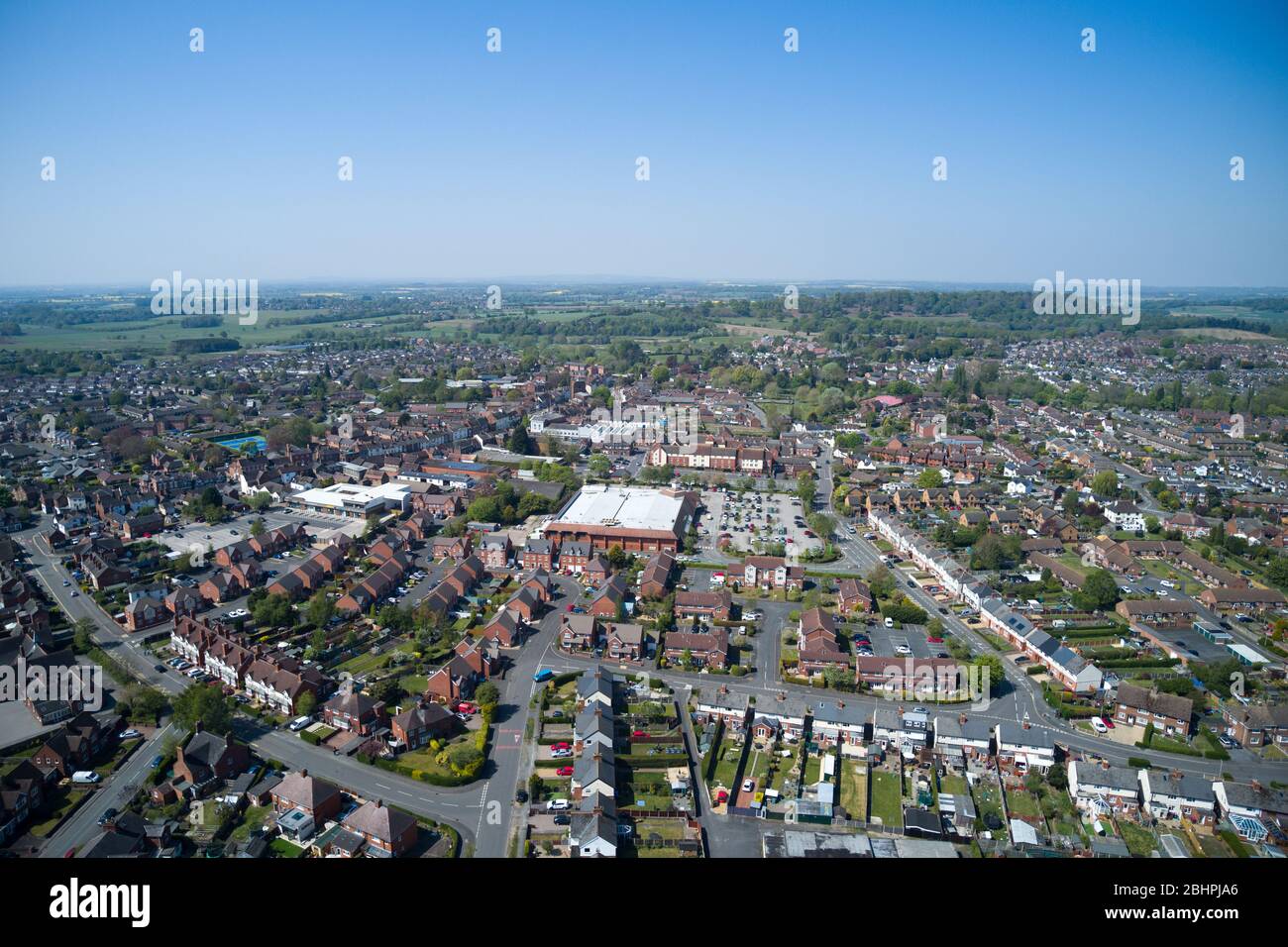Aerial view of Newport, Shropshire Stock Photo Alamy