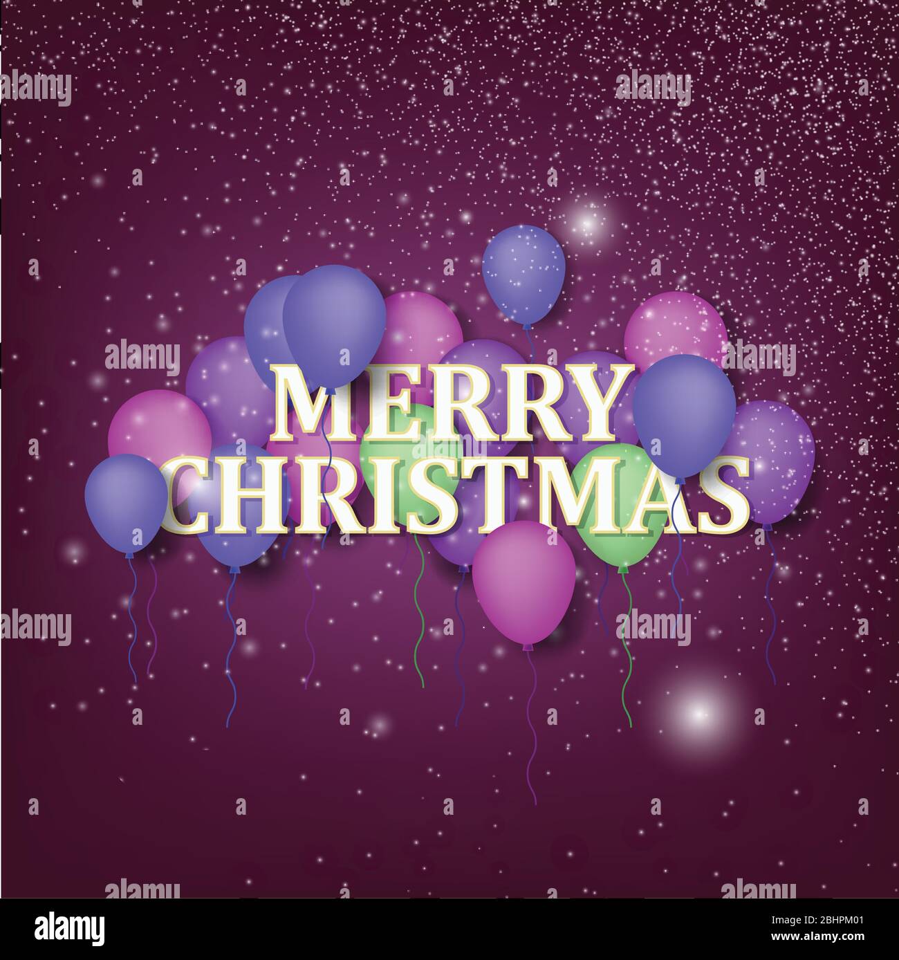 Merry Christmas Design with Balloon and Background. Creative design for your Christmas background. vector illustration Stock Vector