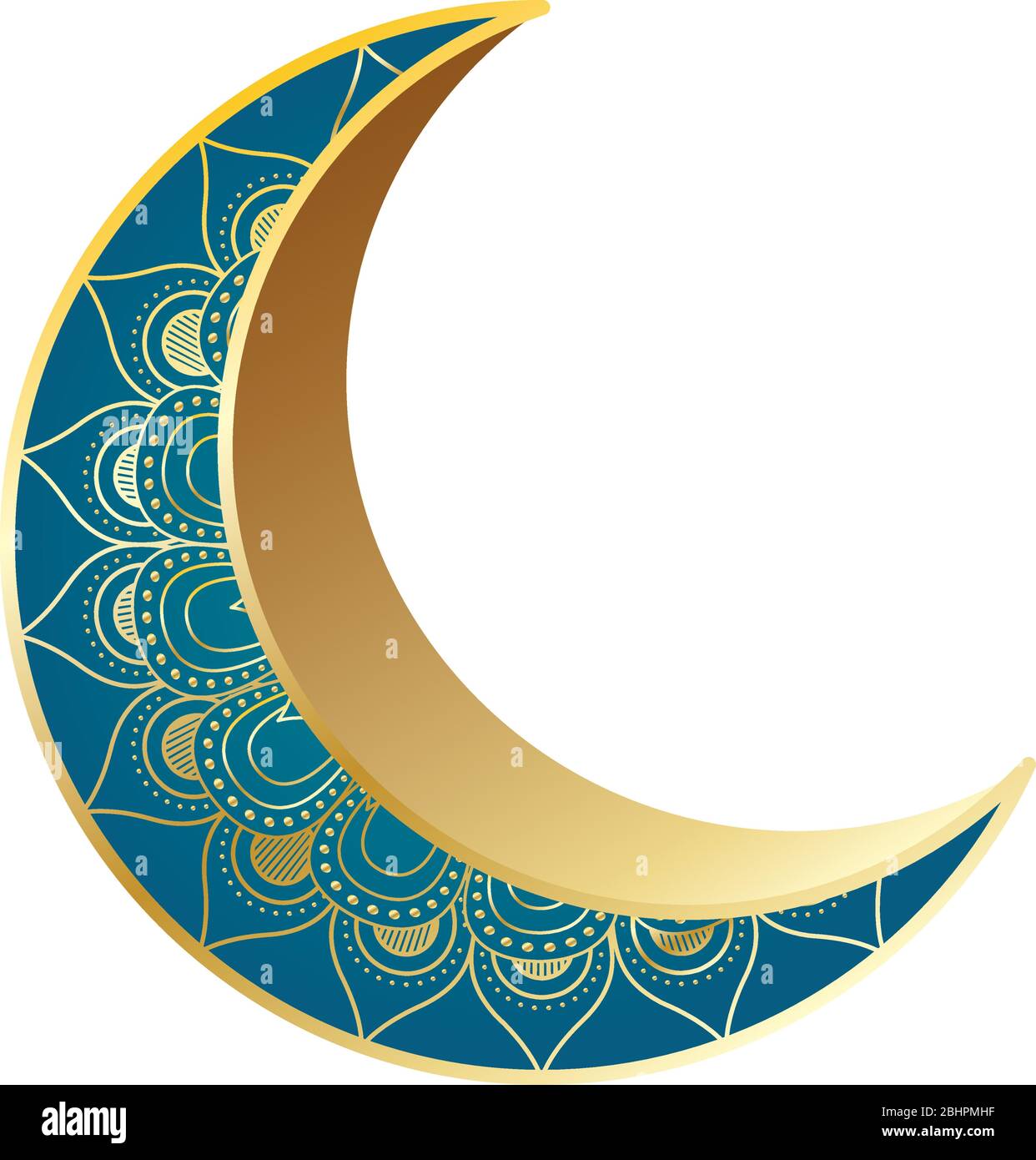 the golden crescent moon, Ramadan Kareem celebration with golden