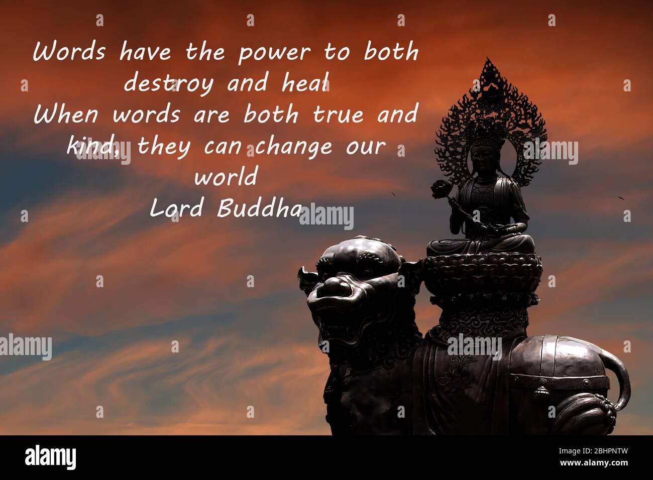 The Silhouette Of The Buddha Statue Against The Sunset Sky The Concept Of Congratulations From 