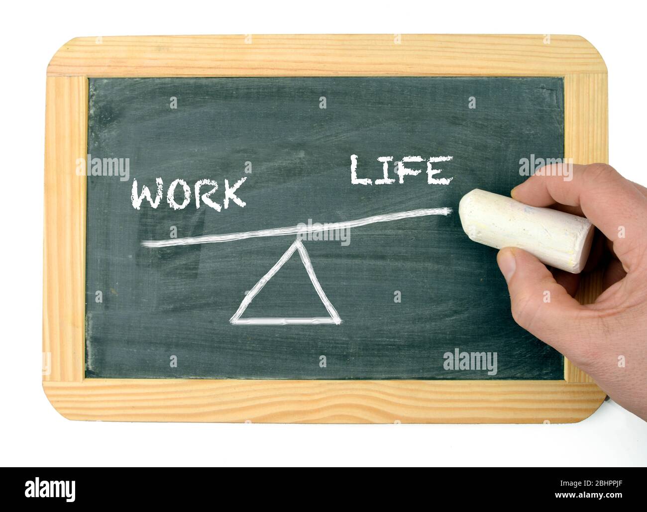 hand writing work life balance on a chalkboard Stock Photo - Alamy
