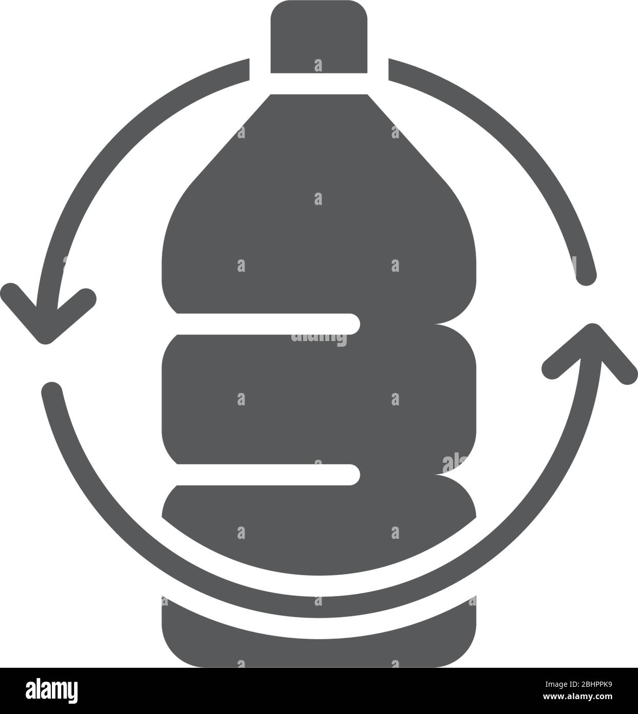 Recycle plastic bottle vector icon symbol isolated on white background Stock Vector