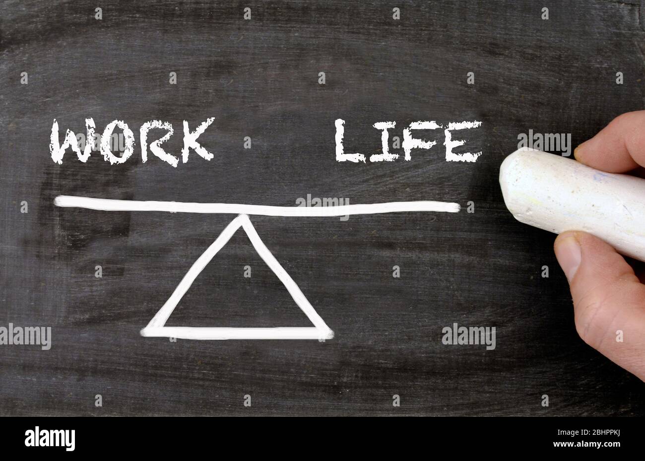 Work Life balance drawing on chalkboard Stock Photo - Alamy