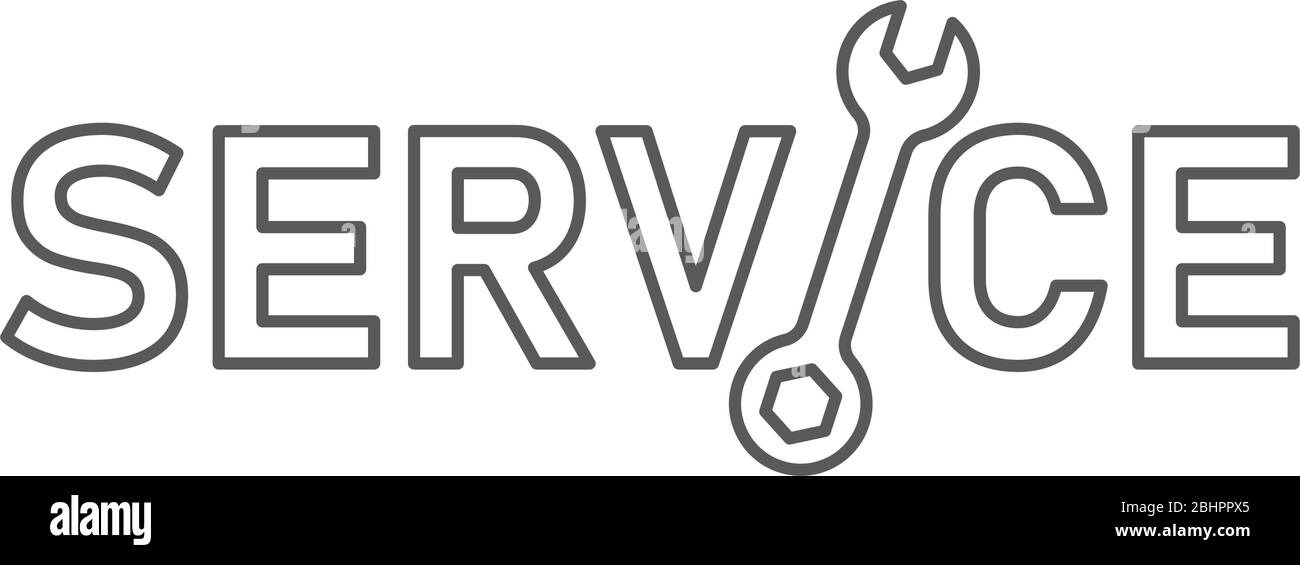Service Tools vector icon symbol maintenance or preference isolated on ...