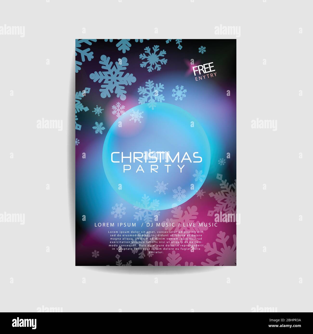 Merry Christmas party invitation Party Invitation Card Christmas Party poster Holiday design template Christmas Stock Vector