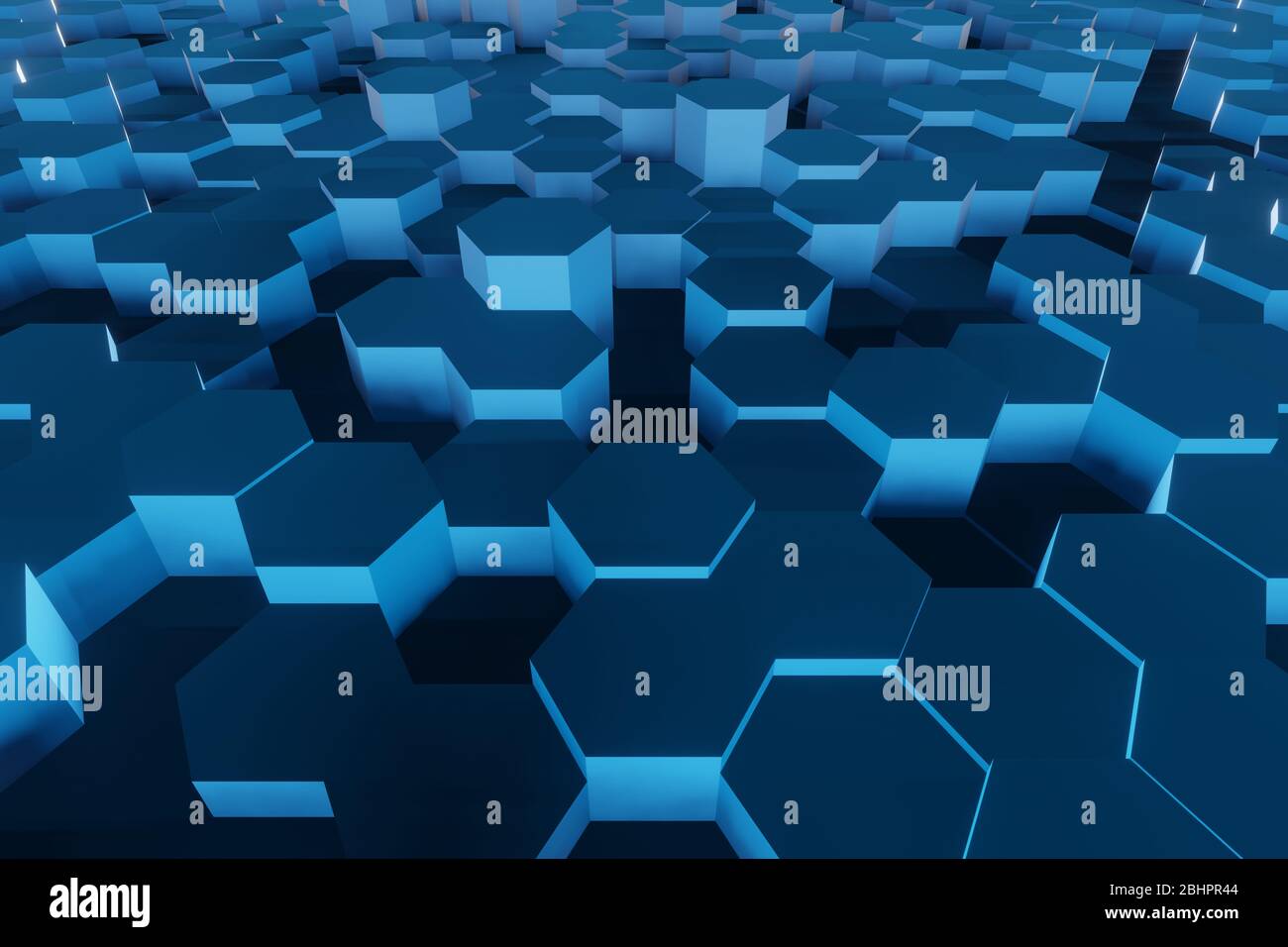Abstract technological hexagonal background. 3d rendering Stock Photo