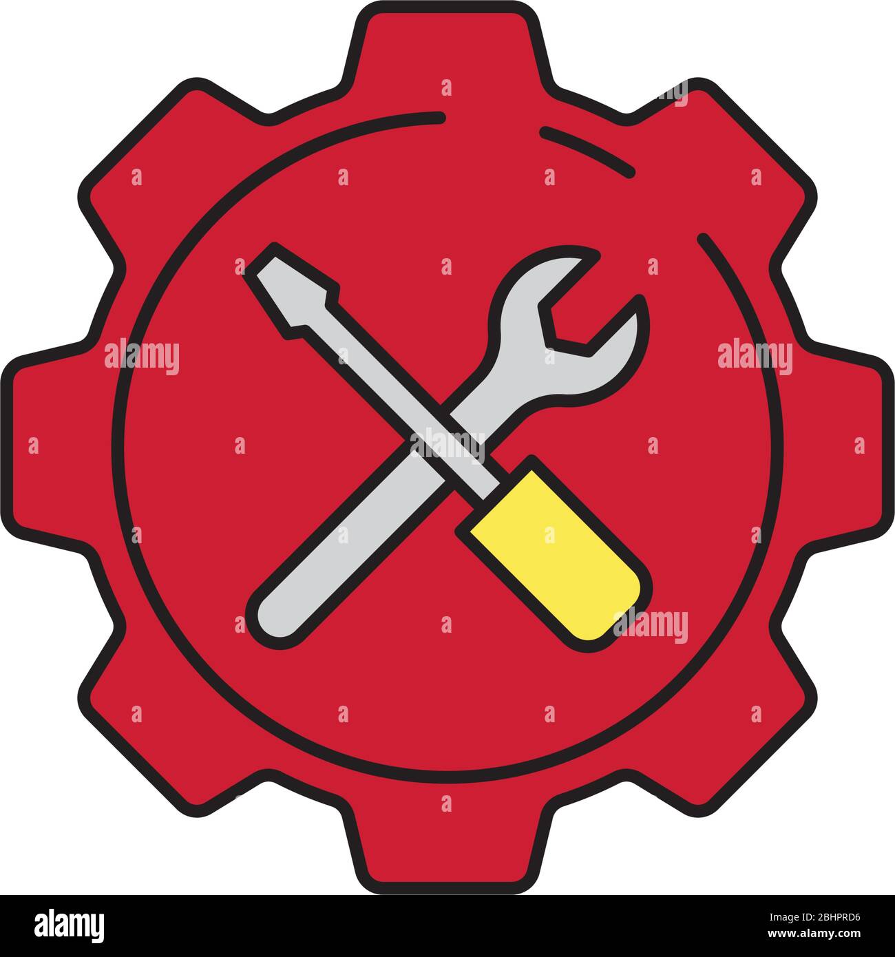 Service Tools vector icon symbol maintenance or preference isolated on white background Stock Vector
