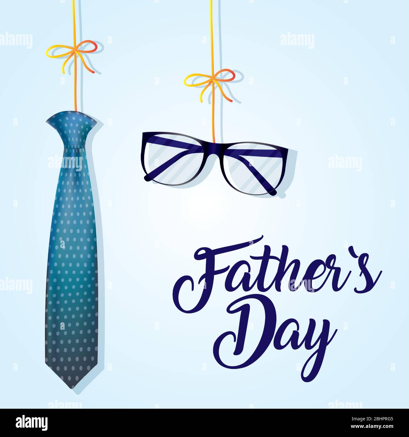 happy fathers day card with neck tie and eyeglasses Stock Vector Image ...