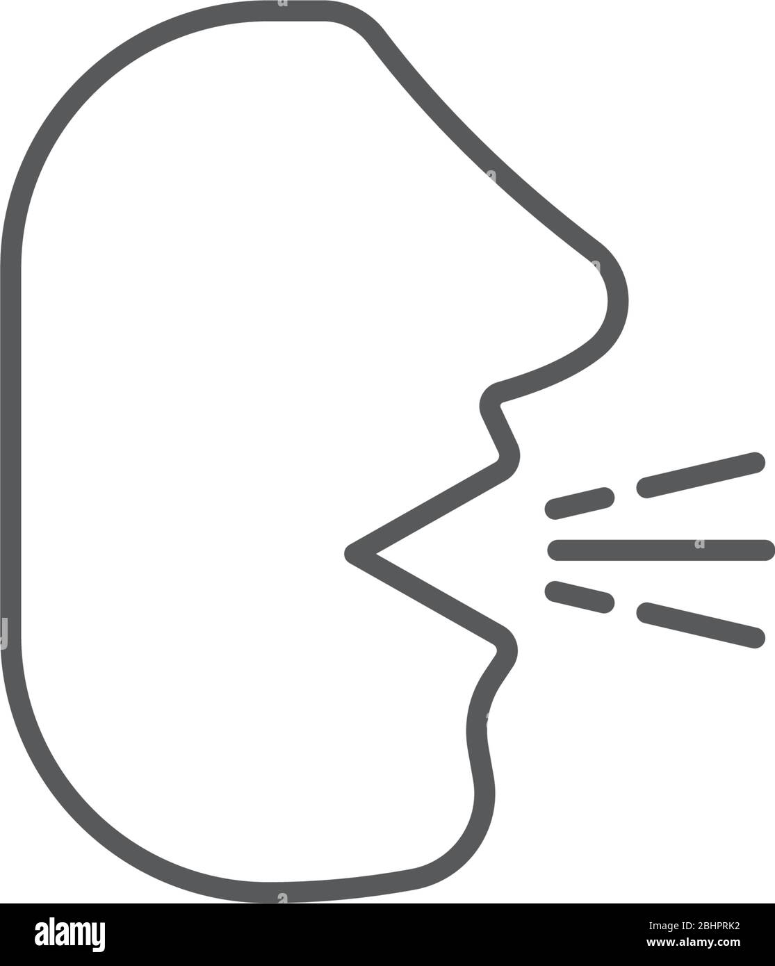 Human cough vector icon symbol sick isolated on white background Stock Vector