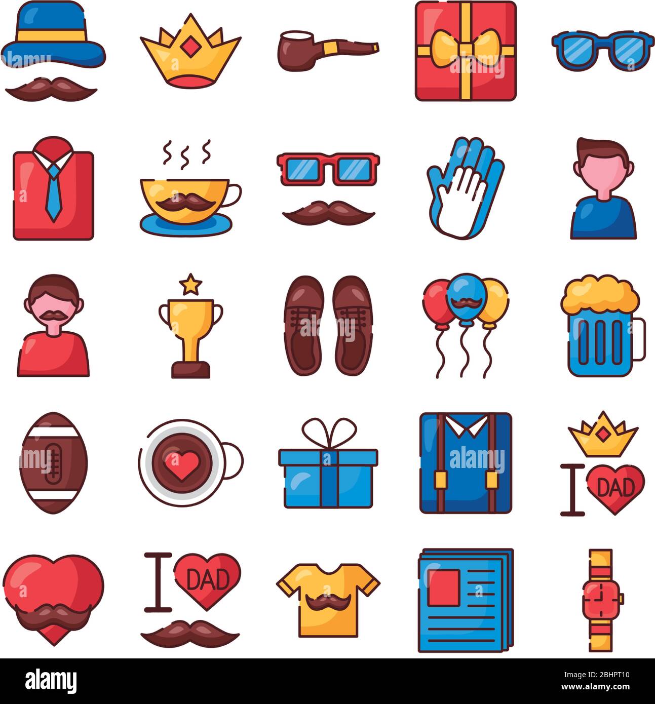 bundle of fathers day set icons Stock Vector Image & Art - Alamy