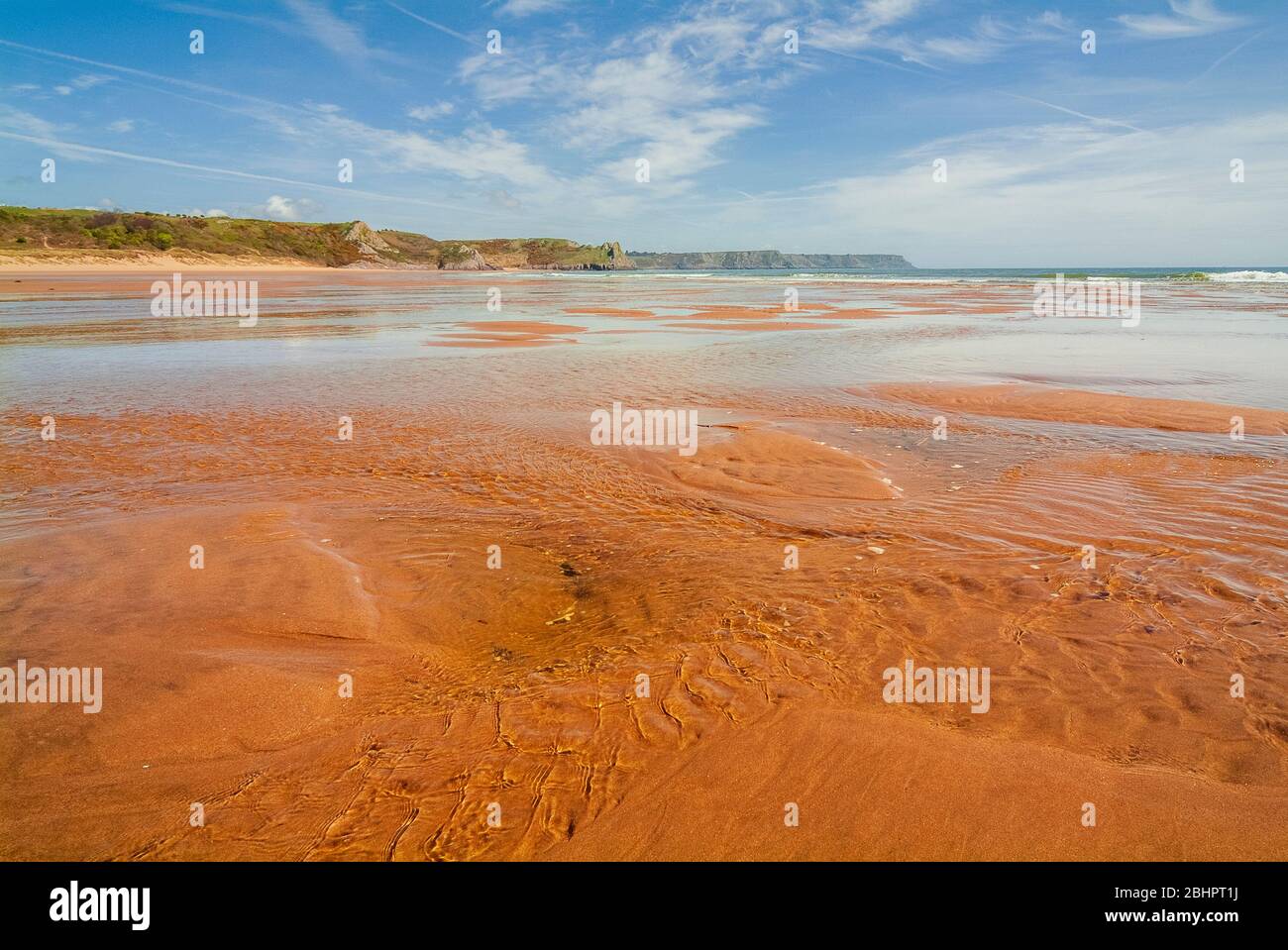 Oxwich Bay in the Gower Peninsula South Wales Stock Photo