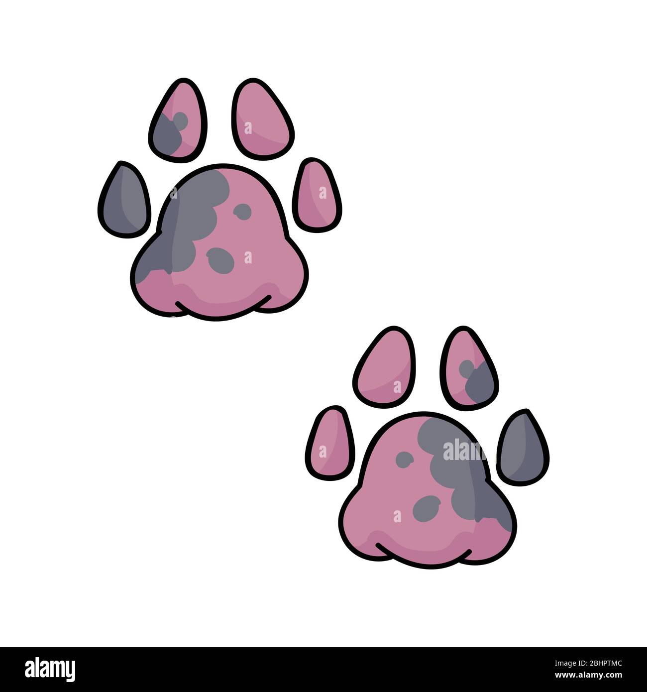 Cute cartoon two cat paw print vector clipart. Wildlife animal foot print  for dog lovers. Stylized fun kids nature trail. Illustration mark. Isolated  Stock Vector Image & Art - Alamy