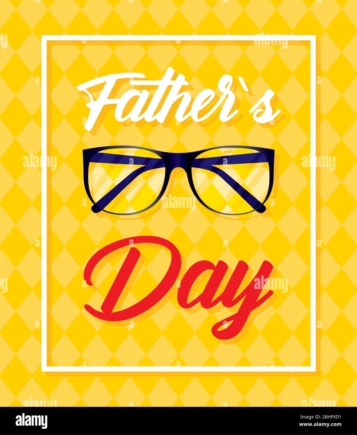 happy fathers day card with eyeglasses and mustache Stock Vector Image ...