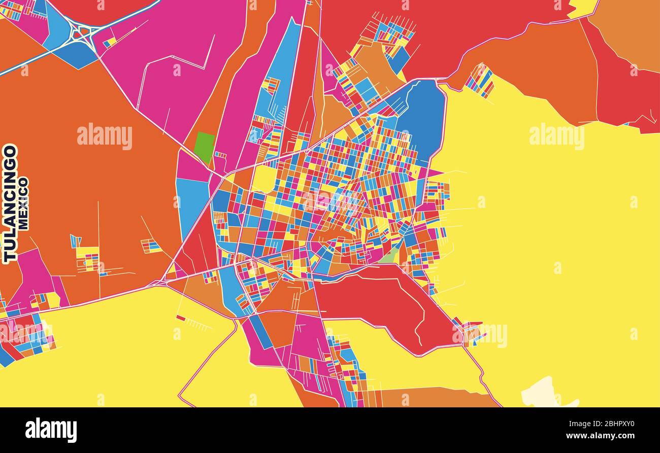Tulancingo Hidalgo Mexico Map Colorful Vector Map Of Tulancingo, Hidalgo, Mexico. Art Map Template For  Selfprinting Wall Art In Landscape Format Stock Vector Image & Art - Alamy