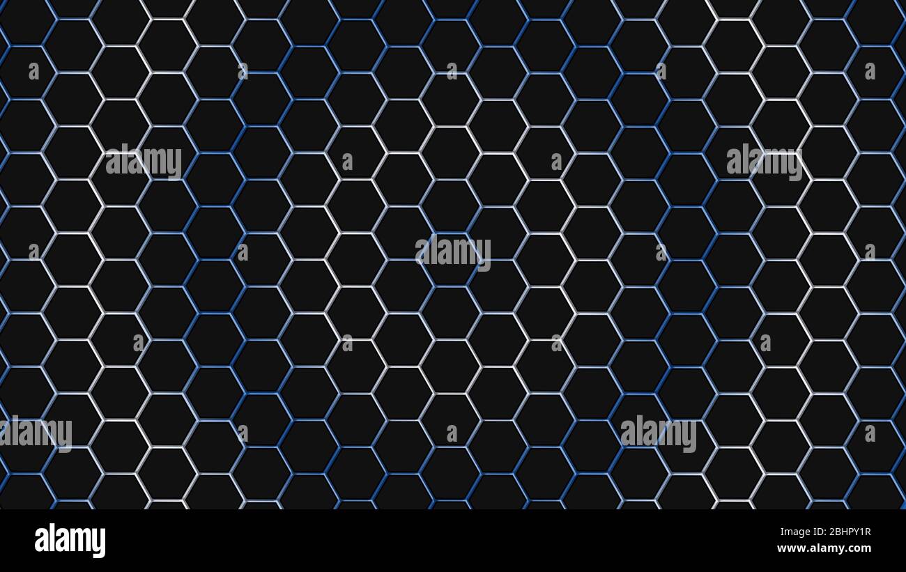 Blue and white hexagonal texture. Abstract background for design. Stock Photo