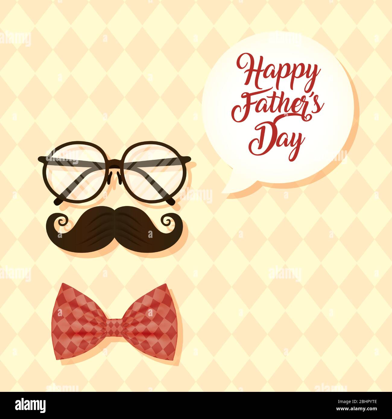 happy fathers day card with eyeglasses and mustache Stock Vector Image ...