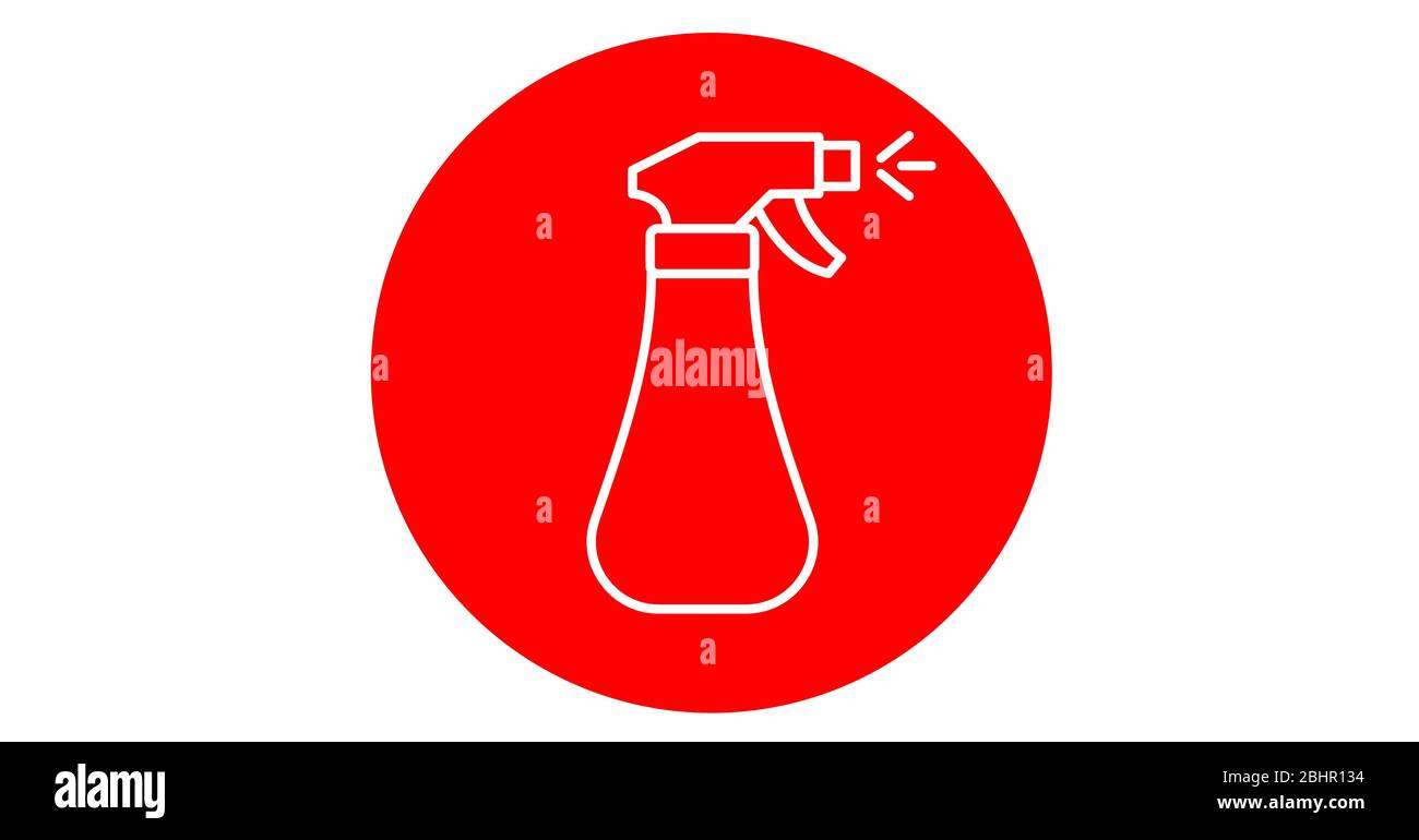 Illustration of disinfectant spray. Precautions disinfecting hygiene for coronavirus pandemic Stock Photo