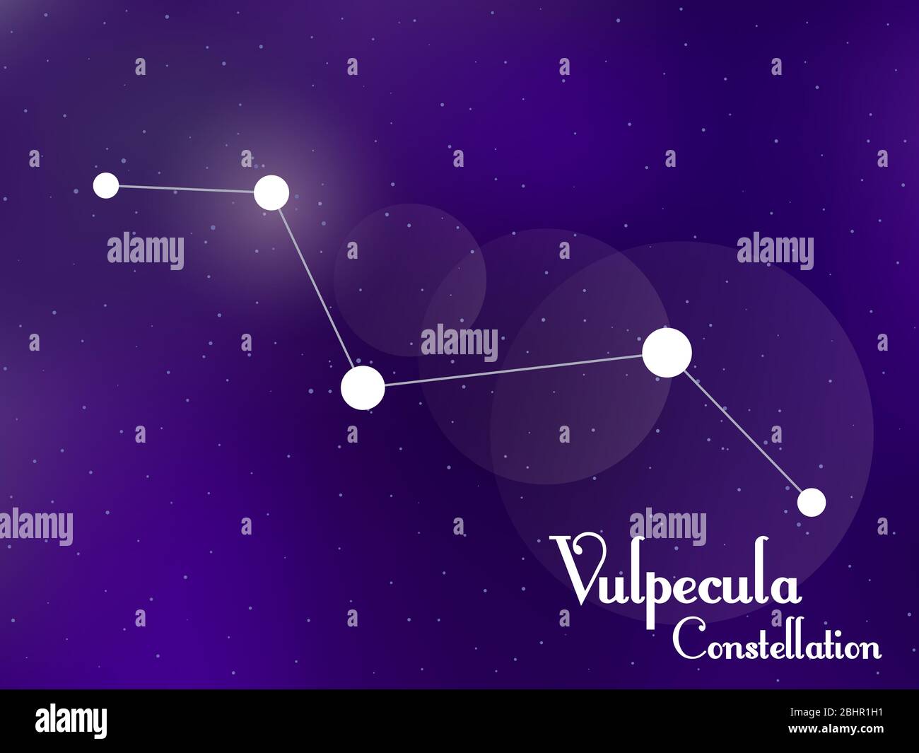 Vulpecula constellation. Starry night sky. Cluster of stars, galaxy. Deep space. Vector illustration Stock Vector