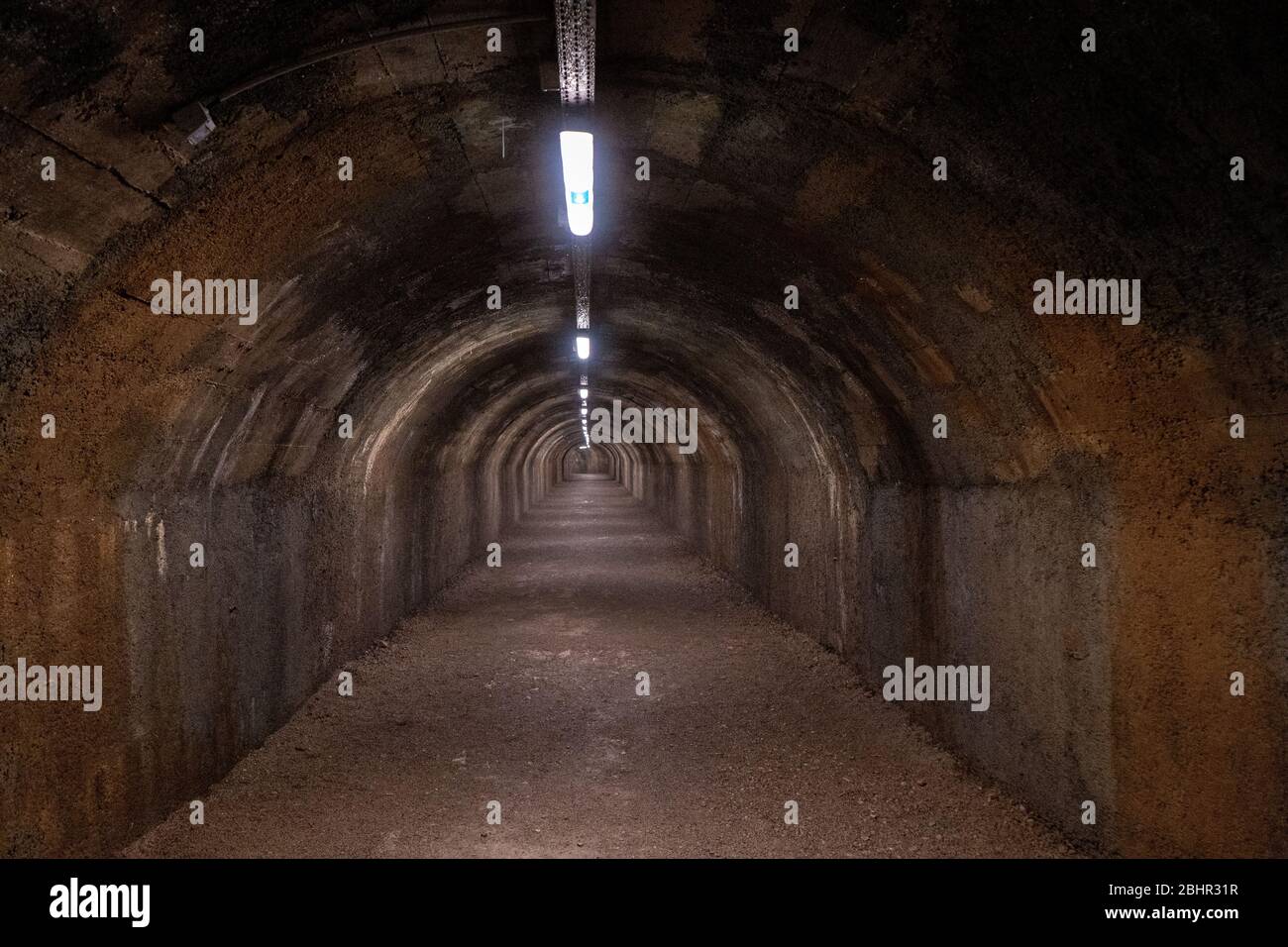 June 2019. Military tunnel in Rijeka, Croatia. Now this pedestrian tunnel is popular tourist