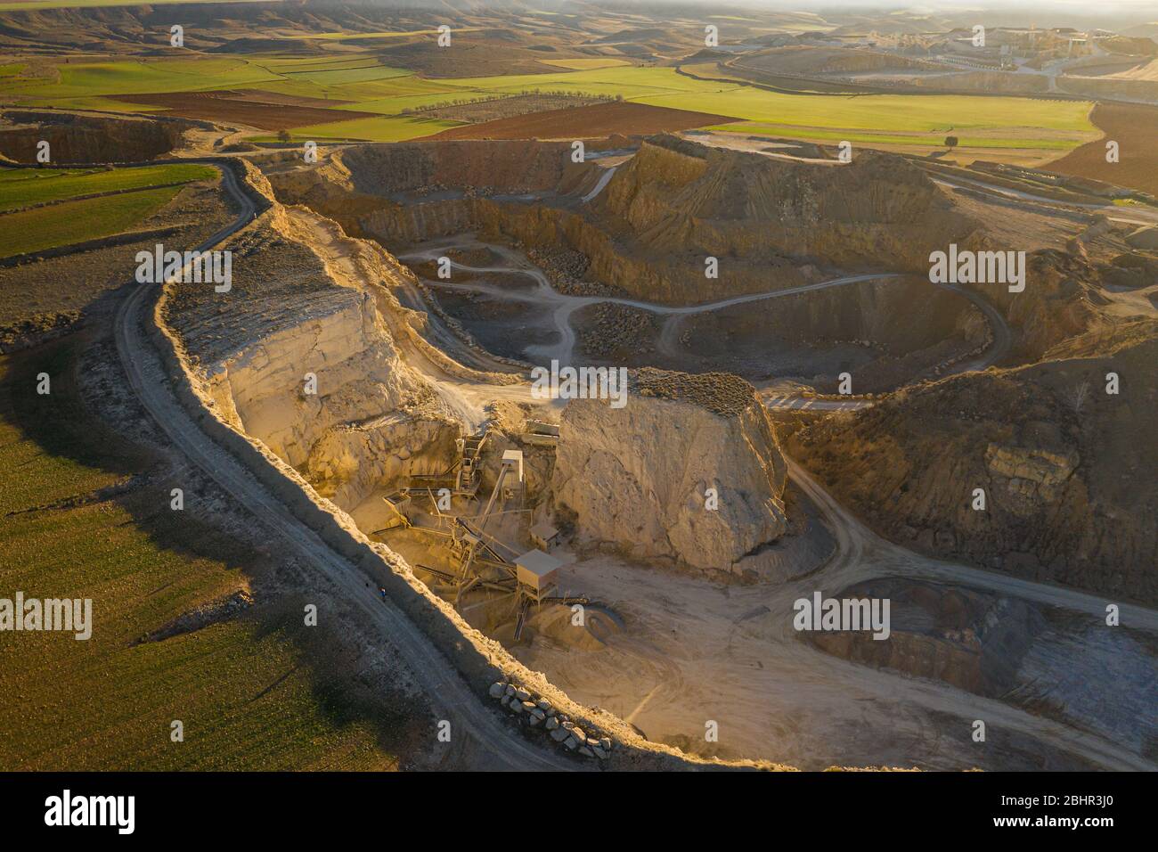 Sand mine in Teruel, Spain Stock Photo