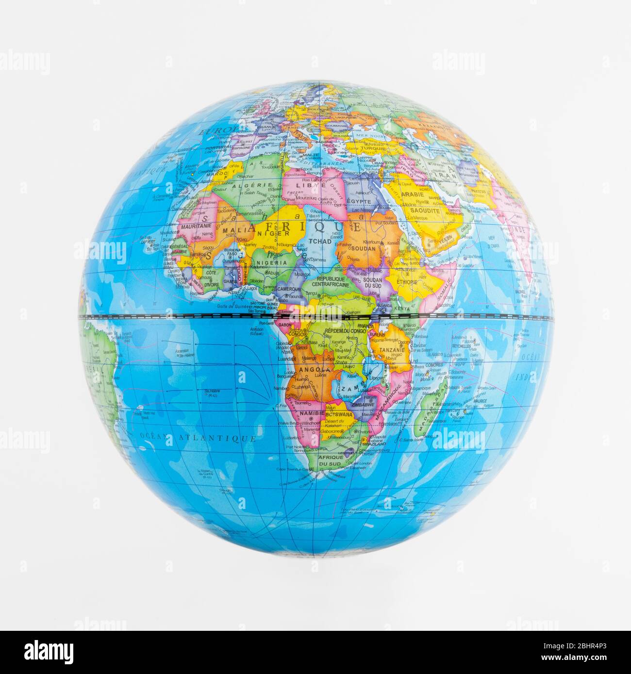 Earth globe with continents maps Stock Photo
