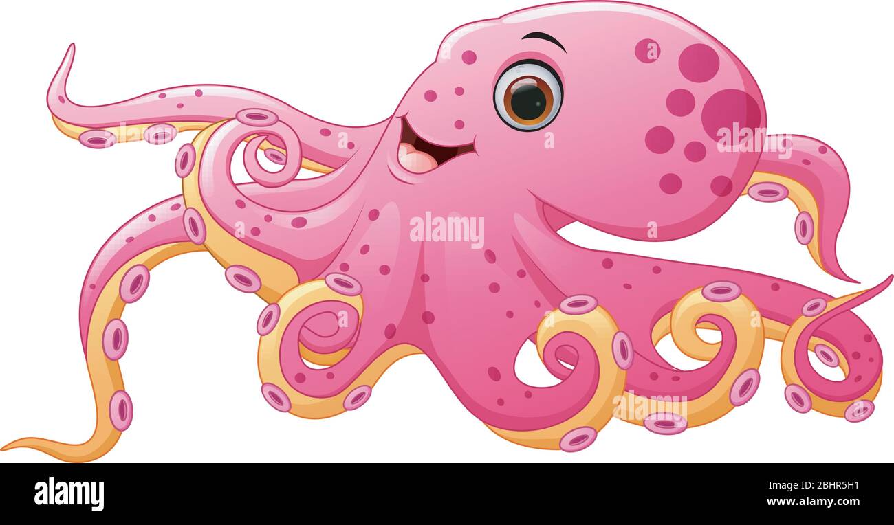 cute octopus cartoon with mustache