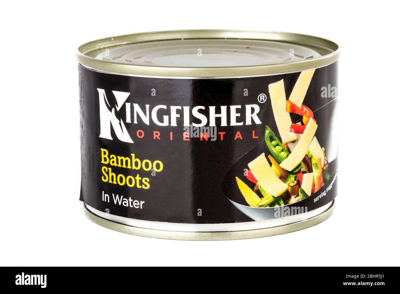 Kingfisher Oriental Bamboo Shoots, Bamboo Shoots, tinned  Bamboo Shoots, Bamboo Shoots tin, Bamboo Shoots in tin, tin, can, tinned, canned, ingredient Stock Photo