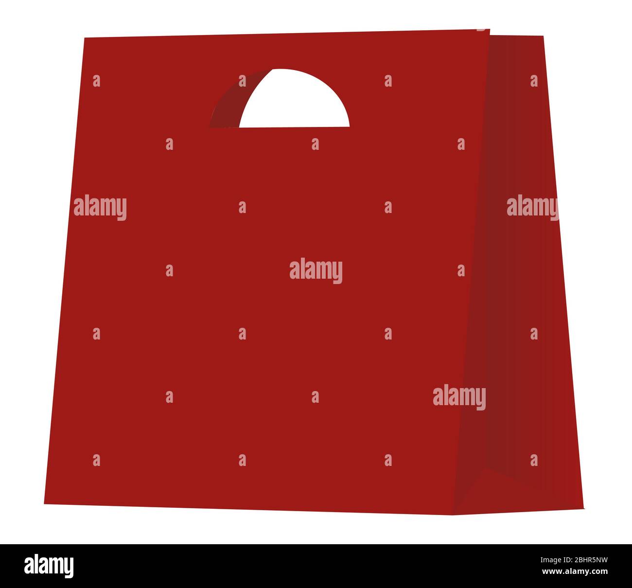 red paper bag isolated on white background Stock Photo