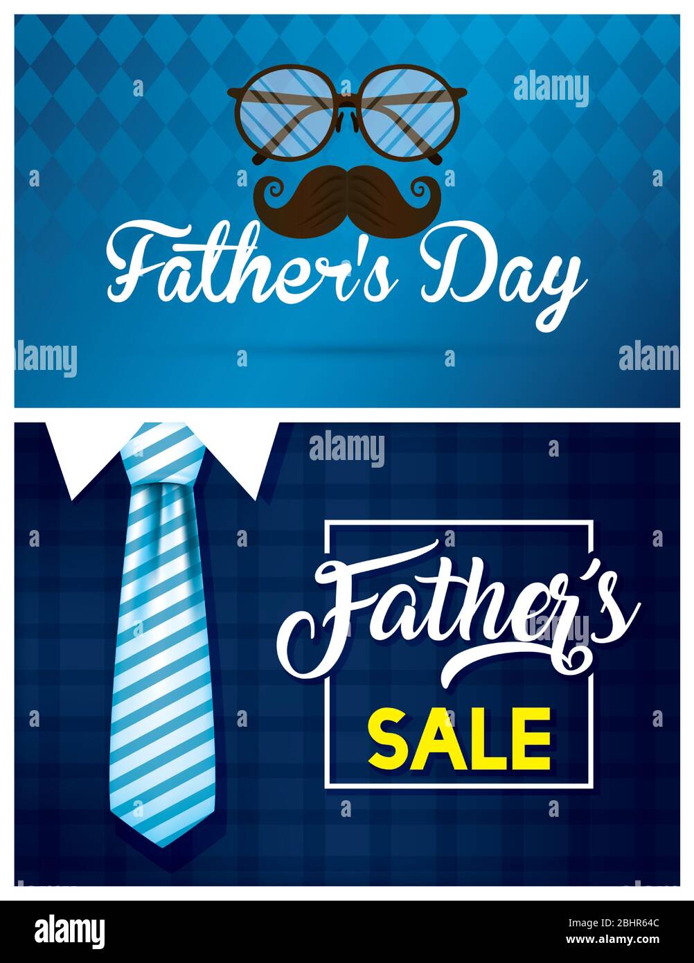 happy fathers day card with eyeglasses and mustache Stock Vector Image ...