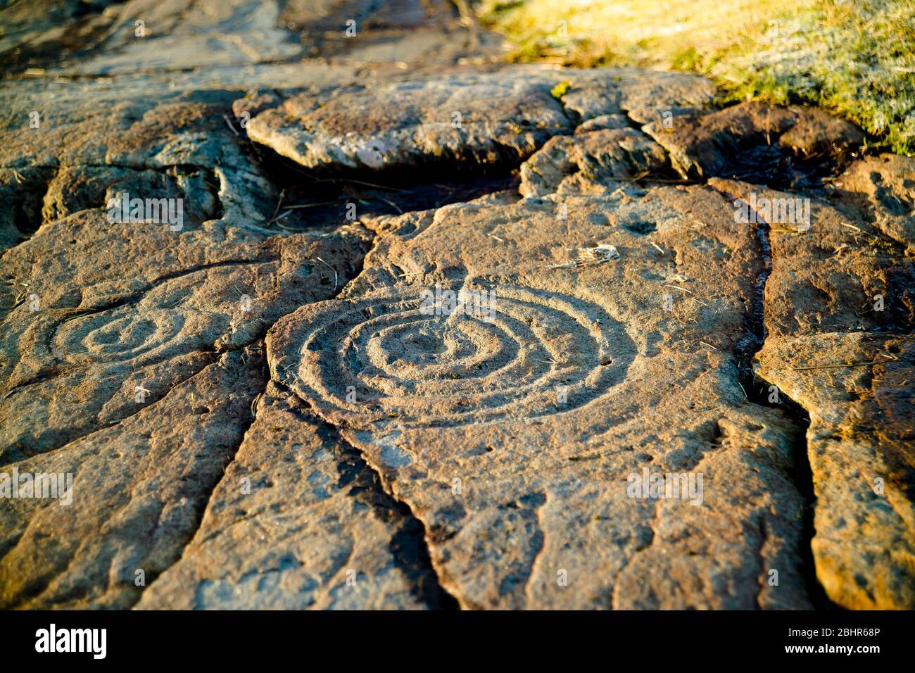 Cup and ring carvings, Kilmartin, Lochgilphead, Argyll Stock Photo