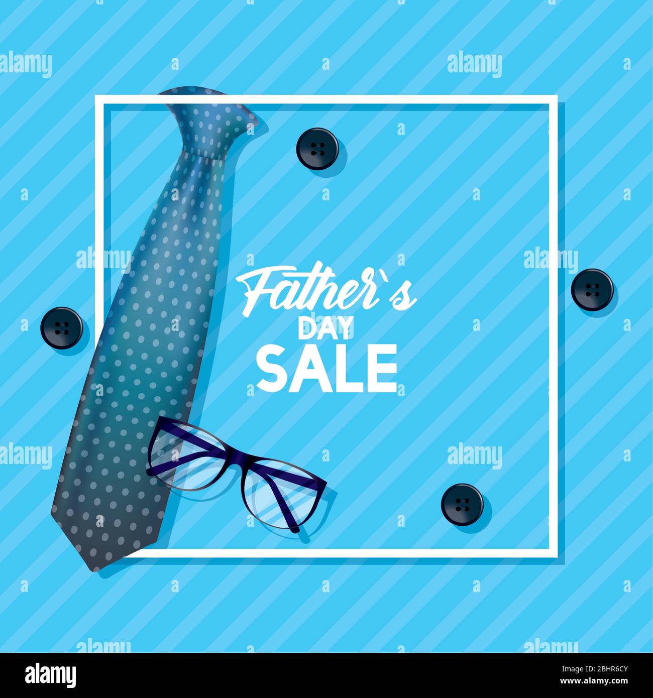 happy fathers day card with neck tie and eyeglasses Stock Vector Image ...