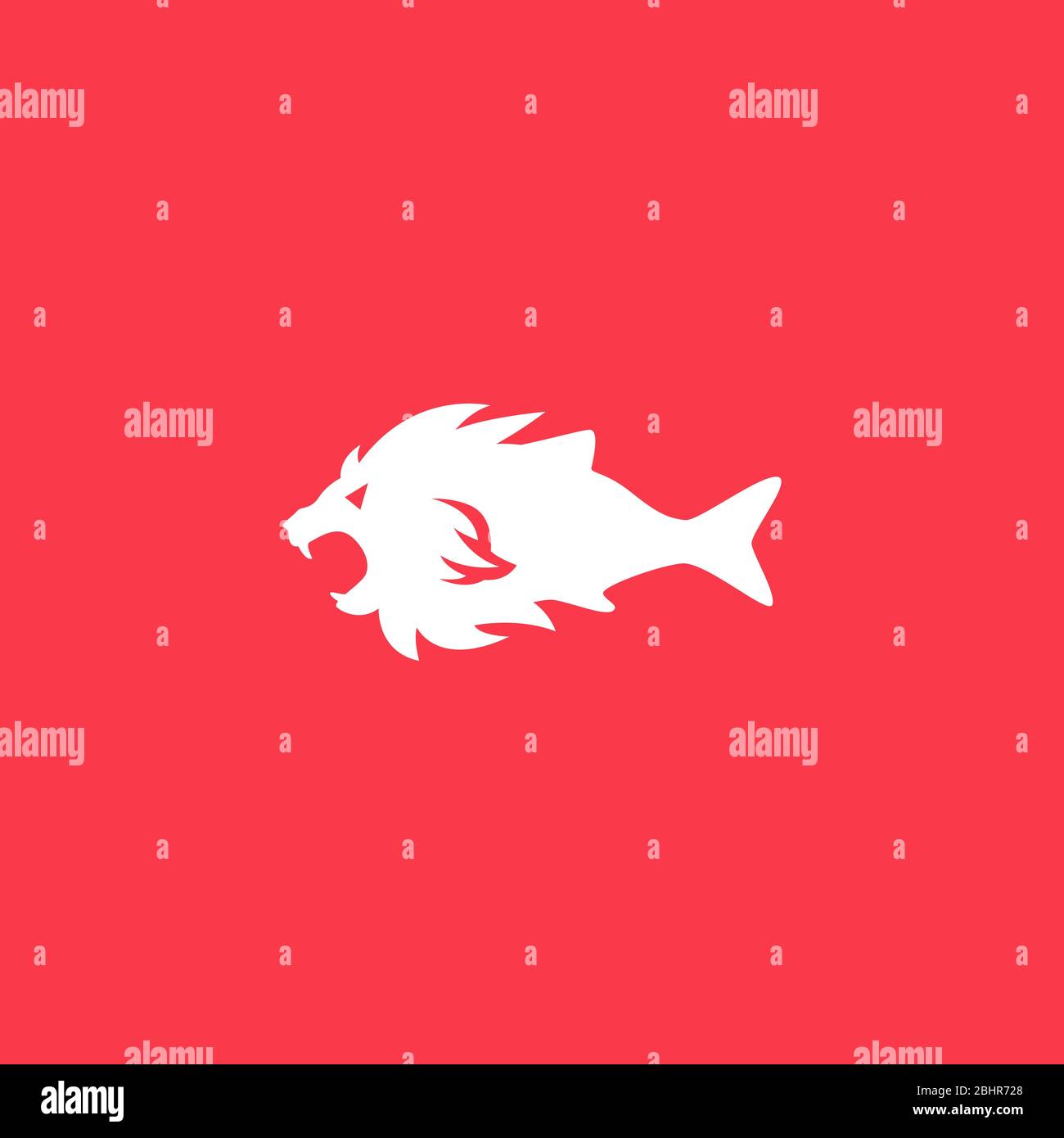 lion fish logo design Stock Vector