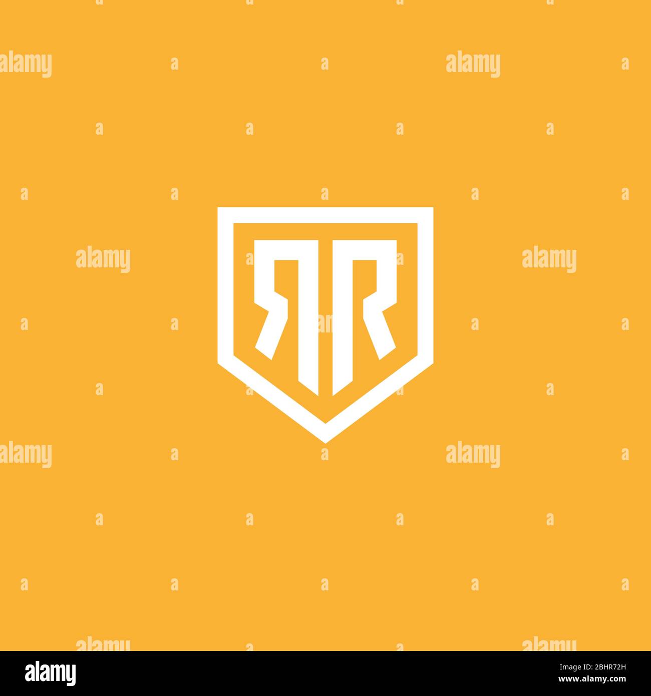 RR shield logo . double R in the shield with clean and modern design Stock Vector