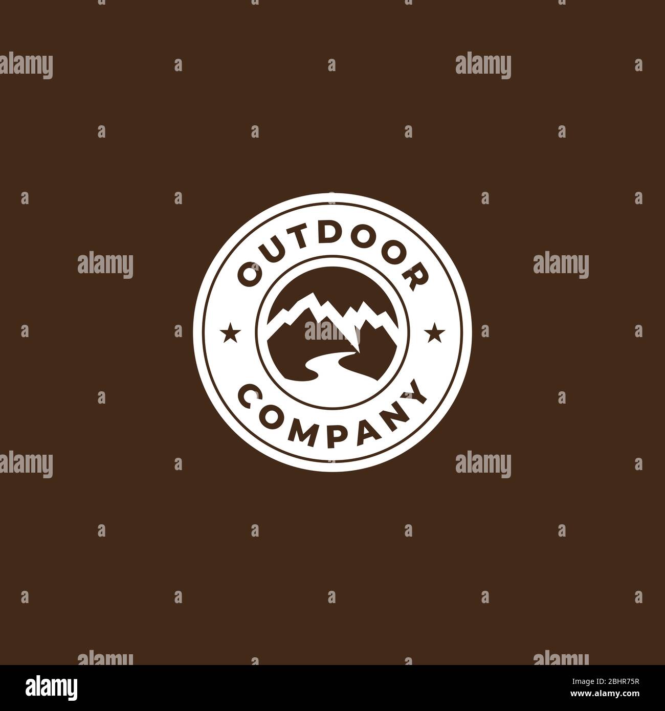 outdoor logo design , simple circle outdoor logo design template Stock Vector