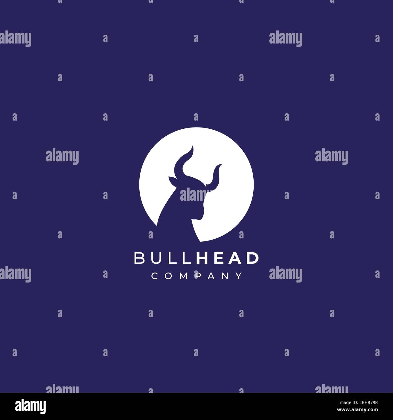abstract clean bull head logo design , bull head pictorial logo design Stock Vector