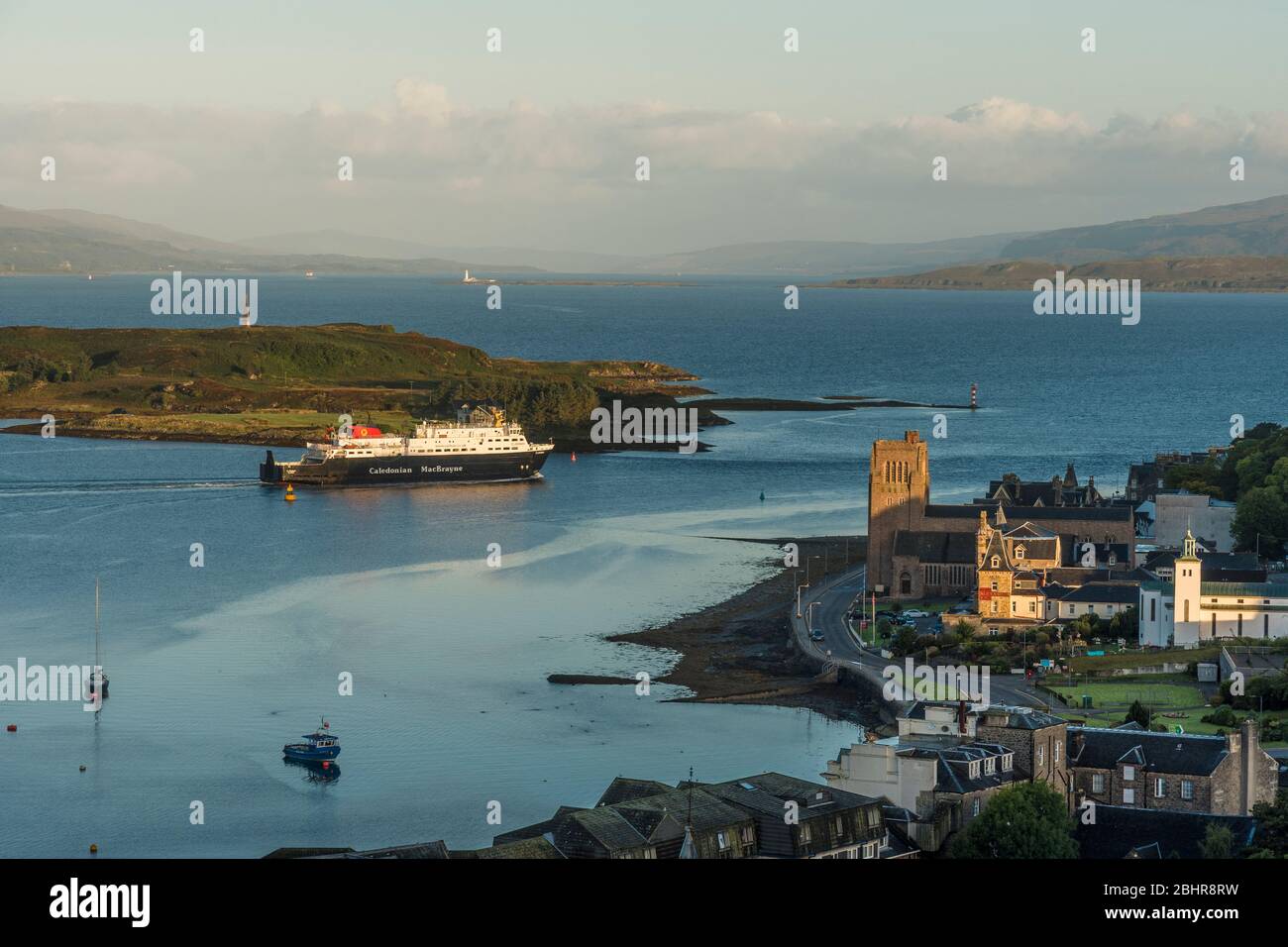 Oban Bay with MV Isle of Mull, Argyll Stock Photo