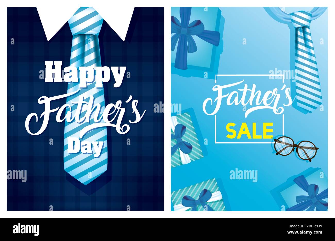 happy fathers day card with elegant suit and gifts Stock Vector Image ...