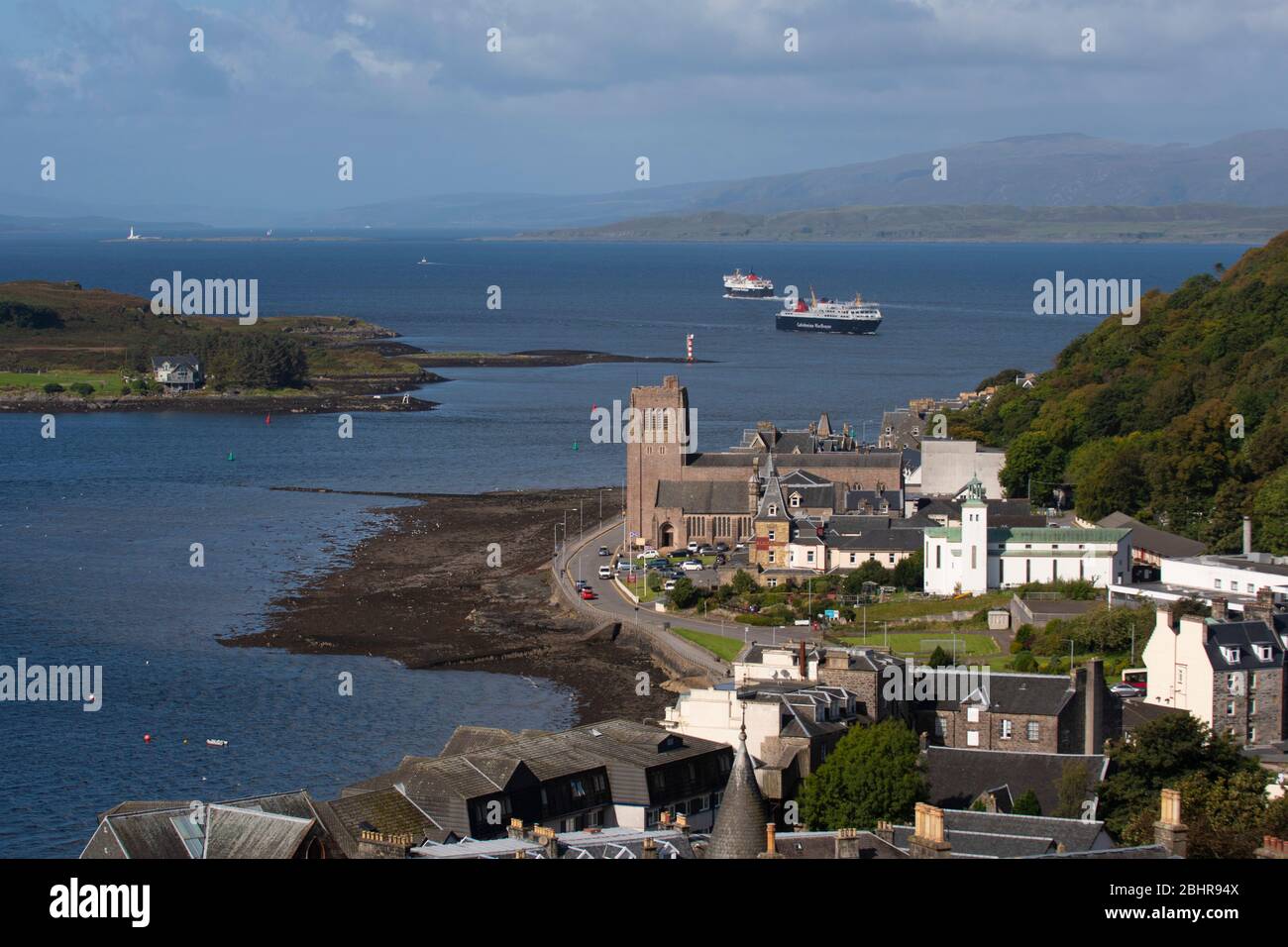 Oban Bay with MV Isle of Mull, Argyll Stock Photo