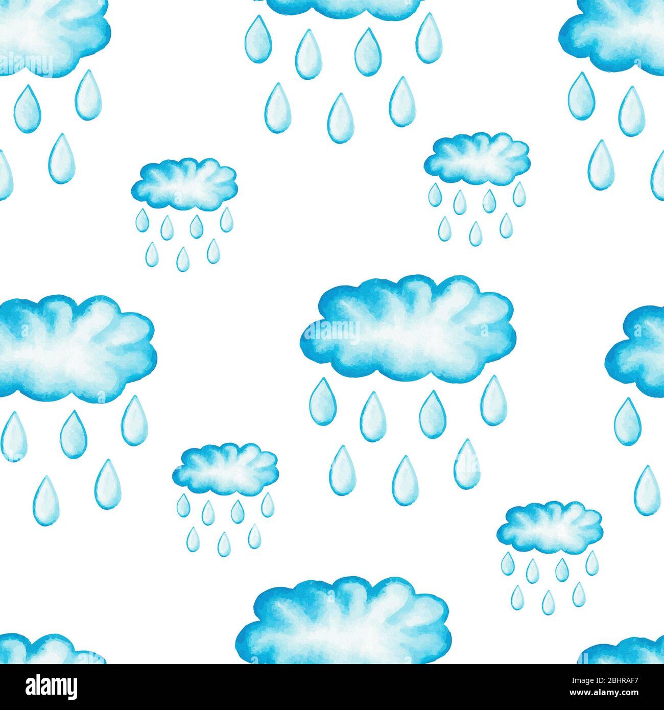 Watercolor painted rainy clouds with raindrops Stock Photo Alamy
