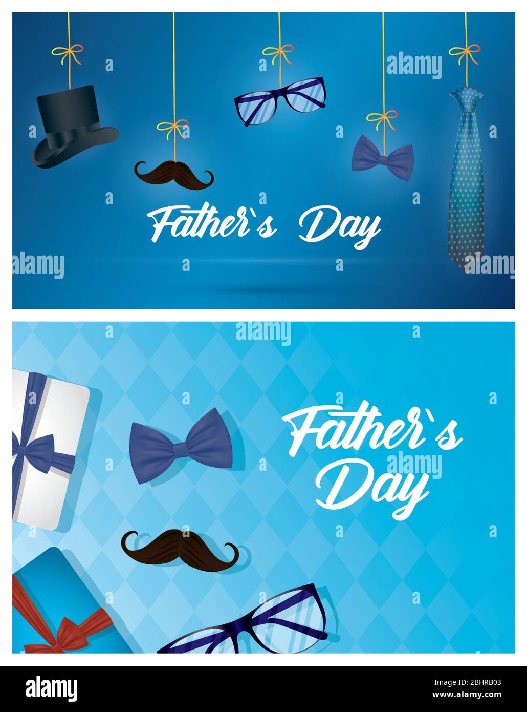 happy fathers day card with gentleman accessories hanging Stock Vector ...