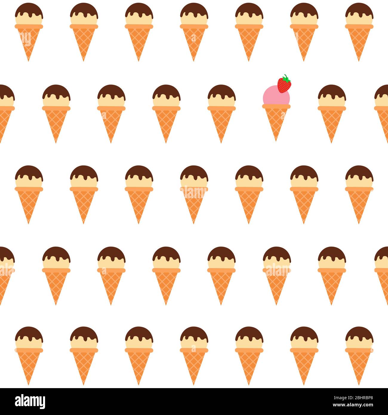 Ice cream cone seamless pattern in cartoon style. Vector illustration ...