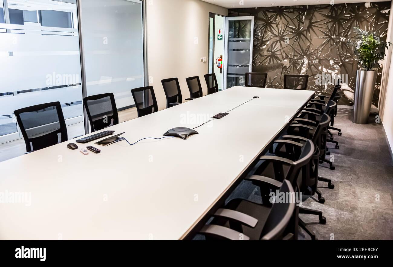 Johannesburg, South Africa March 1, 2017 Empty modern boardroom