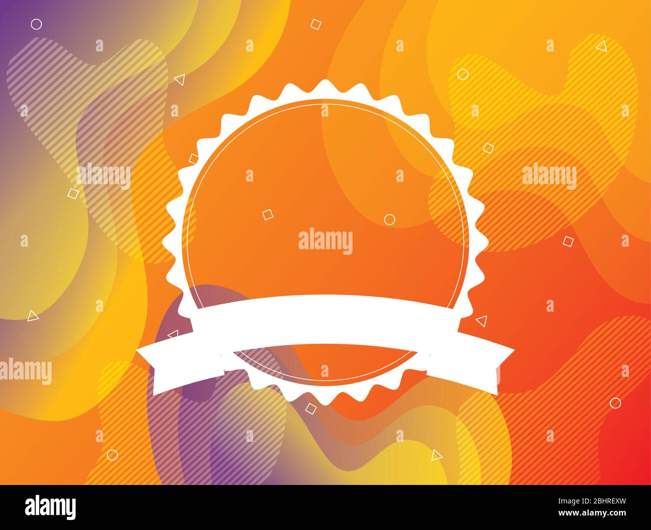 orange vibrant colors background with circle lace Stock Vector
