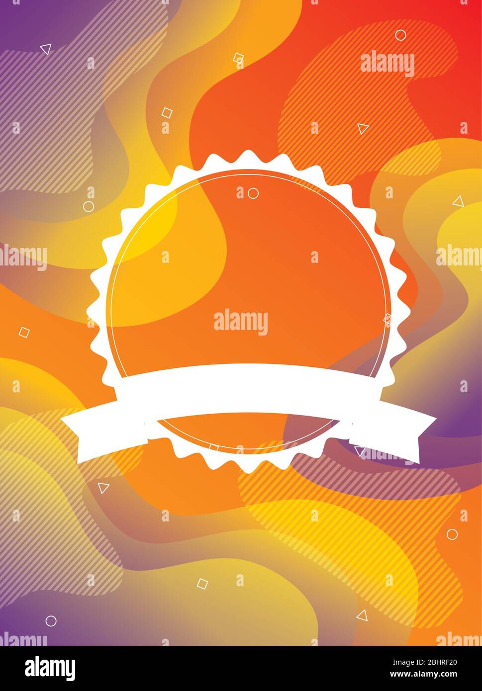 orange vibrant colors background with circle lace Stock Vector