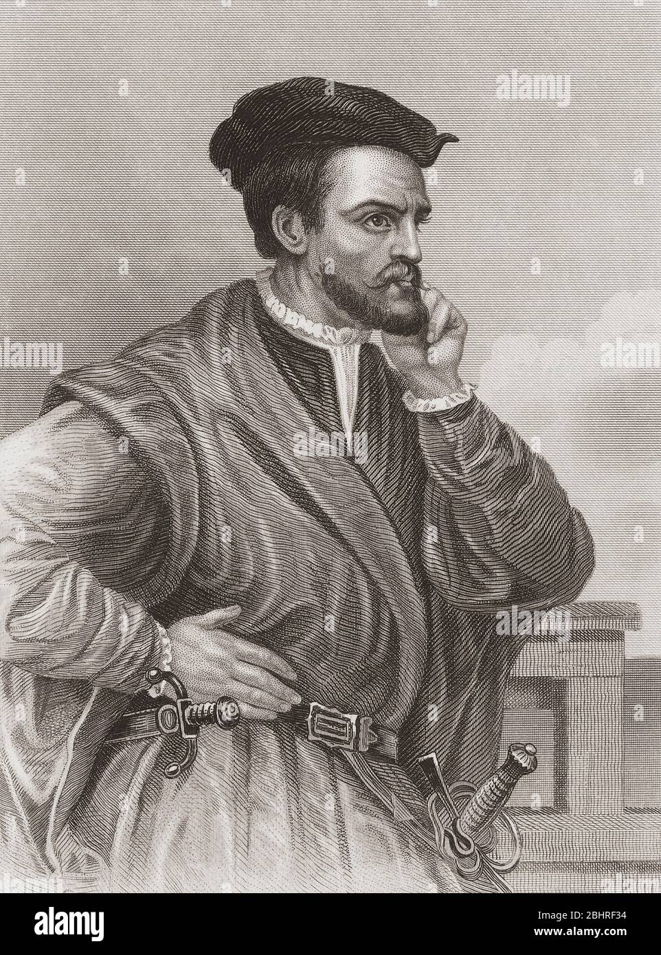 Jacques Cartier, 1491 – 1557. French navigator and explorer. Stock Photo