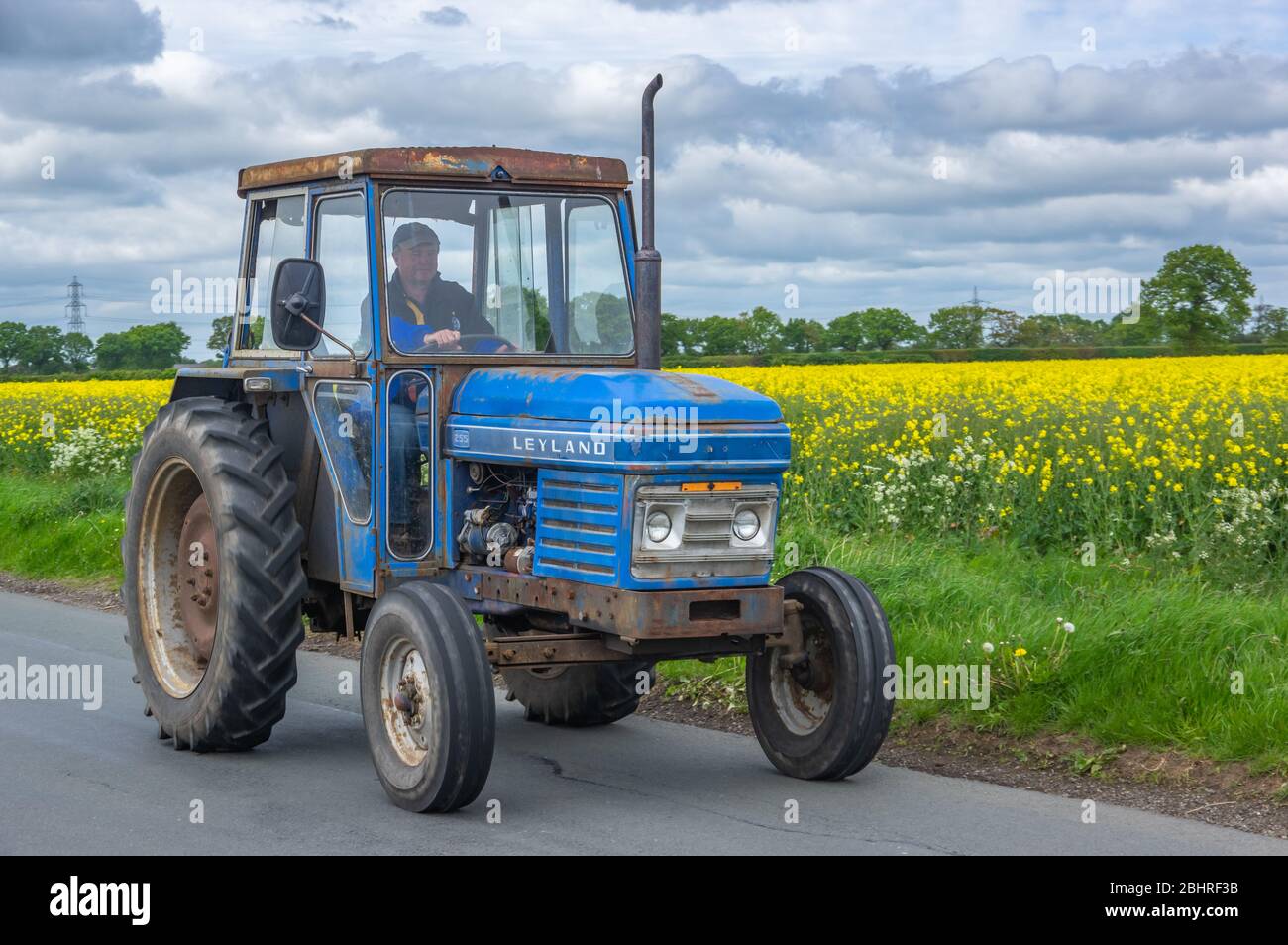 Pocklington, East Yorkshire, UK, 05/24/2015 old blue colored Ford
