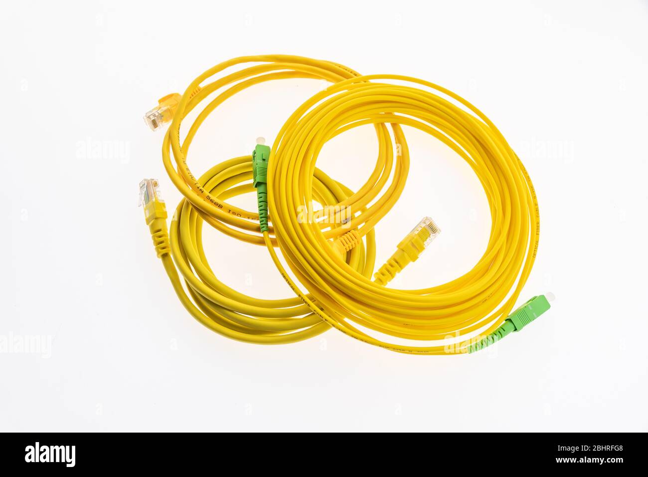 Fiber optic and multipair conductors for extension Stock Photo